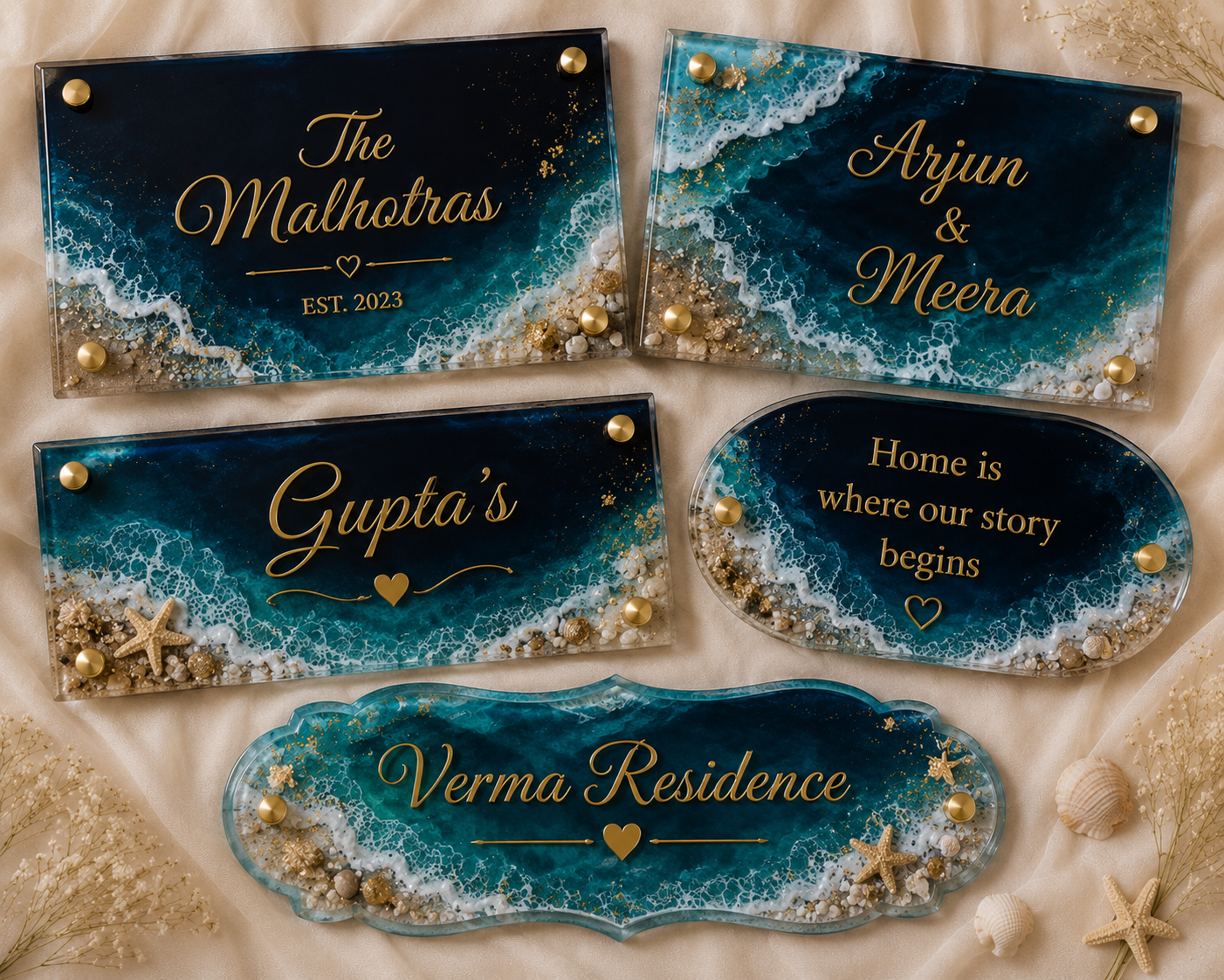 Ocean Luxe Resin Name Plaques