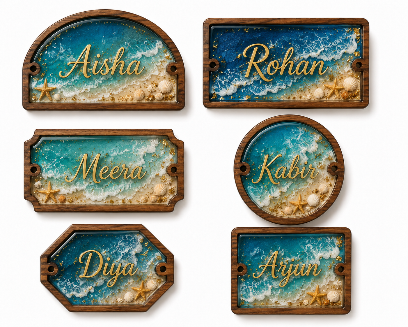 Ocean Resin Name Plaques  5