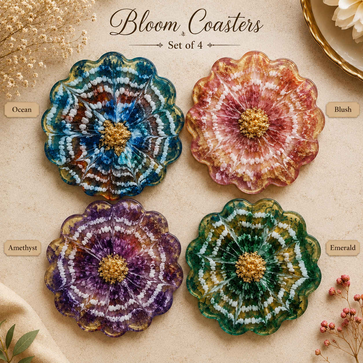 Flower Bloom Coaster - 4"